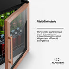 Mini réfrigérateur KLARSTEIN Beersafe porte vitrée 64x48cm 60L Cuivre