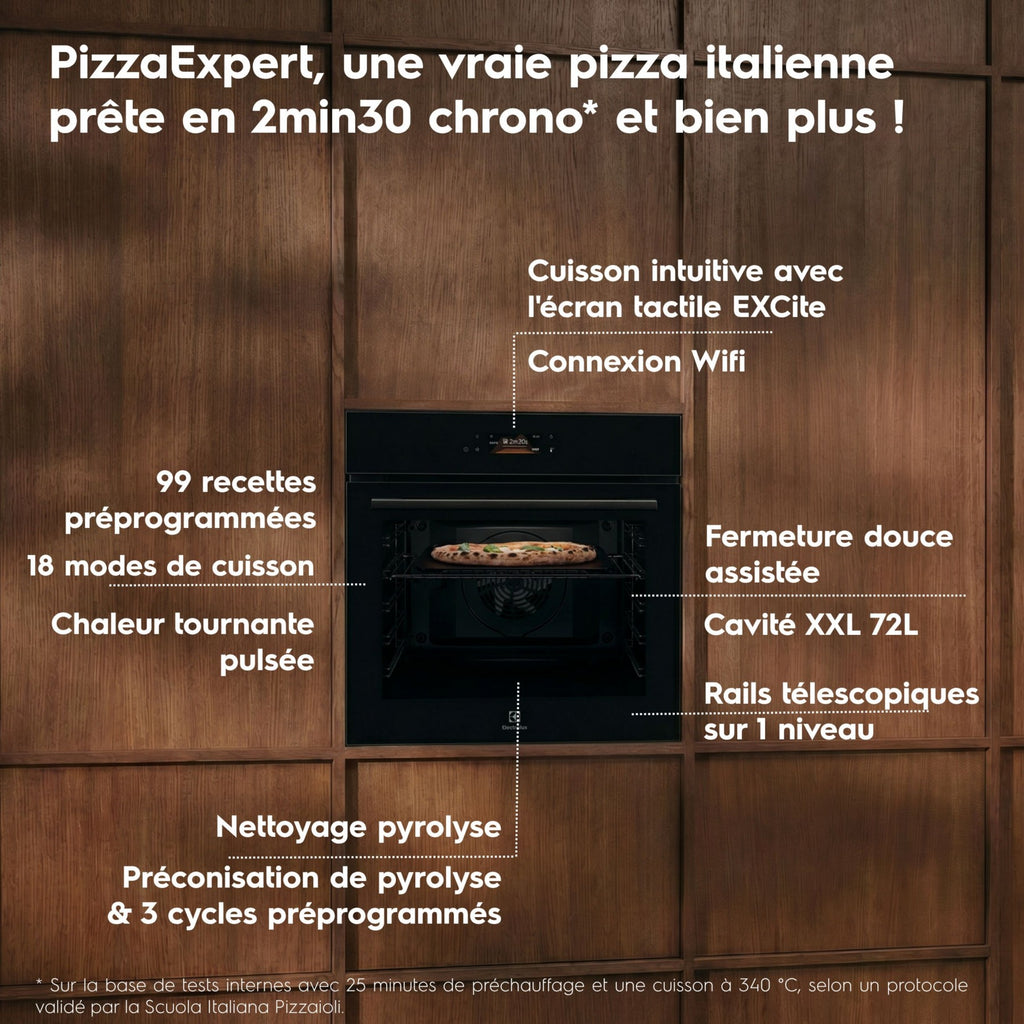 Four encastrable ELECTROLUX EOX8P38WZ - Pyrolyse - Chaleur pulsée - Écran tactile - Rails télescopiques - Fonction Pizza Expert
