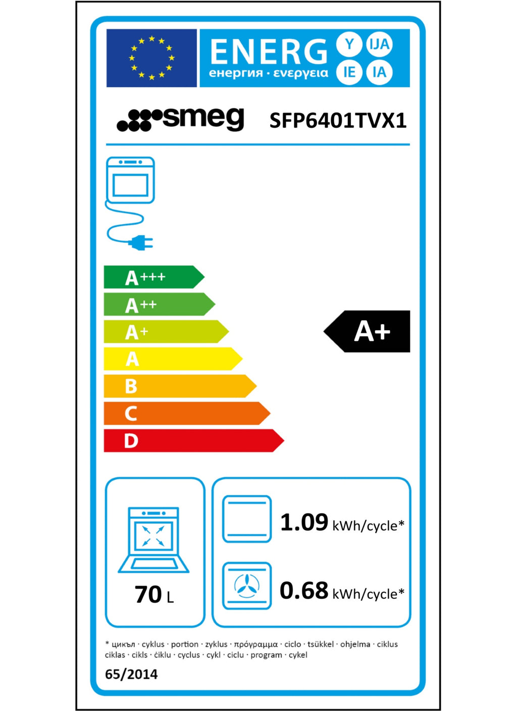 Four encastrable SMEG SFP6401TVX1 - Pyrolyse - Chaleur pulsée - Porte froide