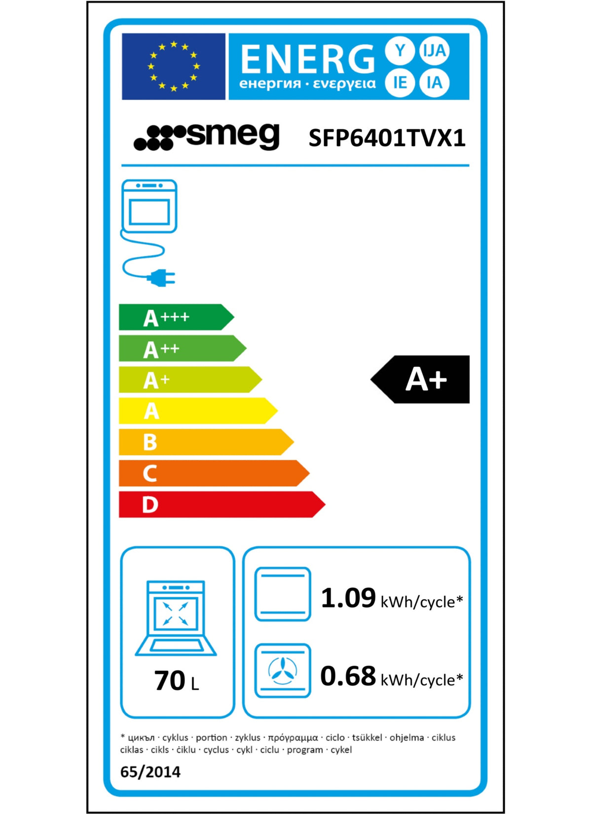 Four encastrable SMEG SFP6401TVX1 - Pyrolyse - Chaleur pulsée - Porte froide
