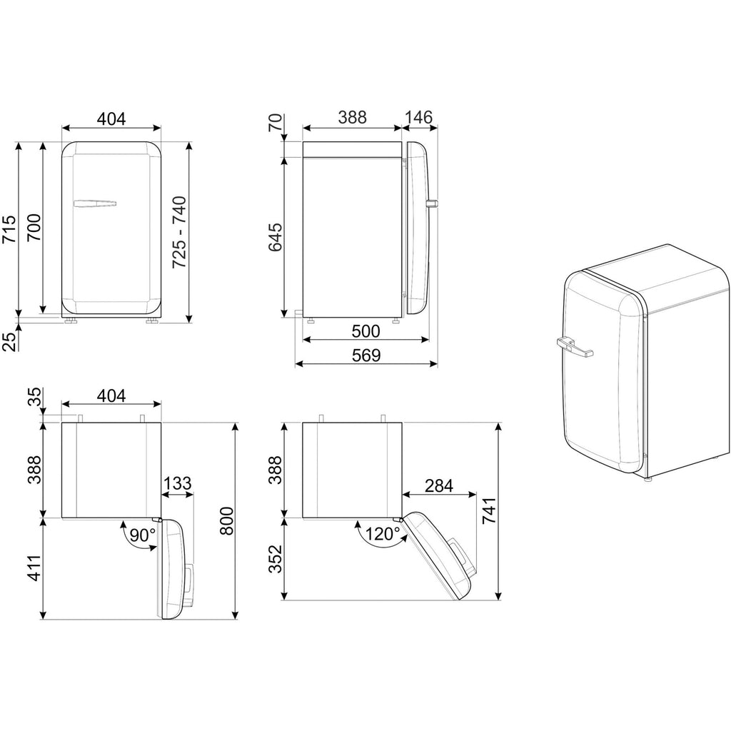 Mini réfrigérateur SMEG FAB5RBL6