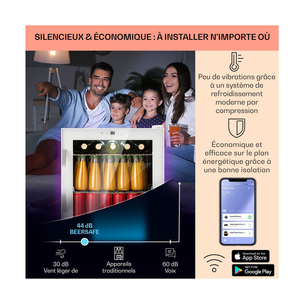 Mini réfrigérateur KLARSTEIN Coachella 50 47L WiFi acier inoxydable