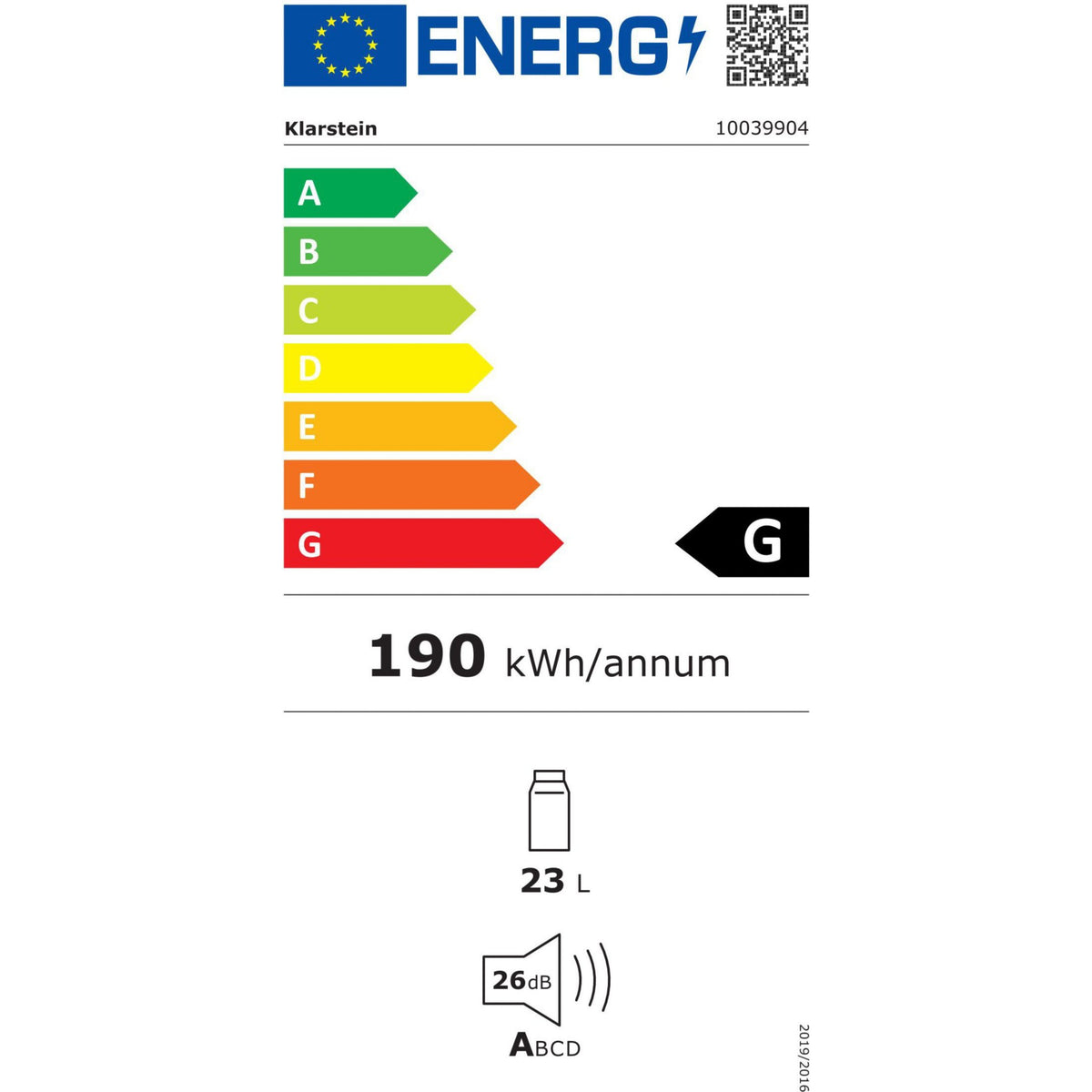 Mini réfrigérateur KLARSTEIN Brooklyn 23L Slim LED vitré 11-18°C noir