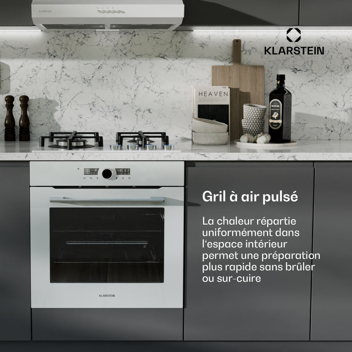 Four encastrable KLARSTEIN Illuminosa Smart CEE A+ 73L Blanc