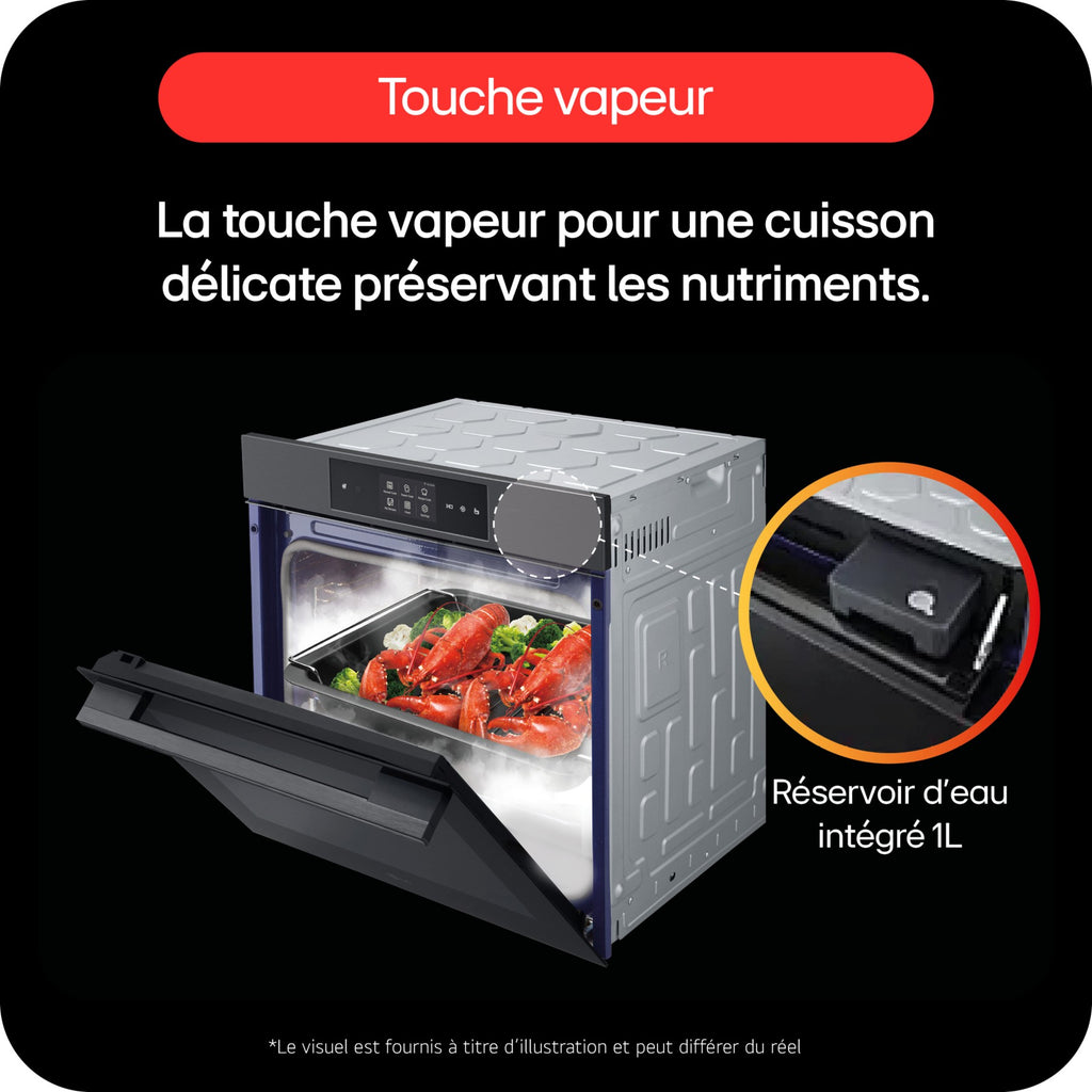 Four encastrable LG WS9D7672CS - Pyrolyse - Hydrolyse - Chaleur pulsée - Vapeur - Porte froide - Écran tactile