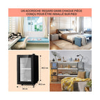Mini réfrigérateur KLARSTEIN Brooklyn 23L Slim LED vitré 11-18°C noir