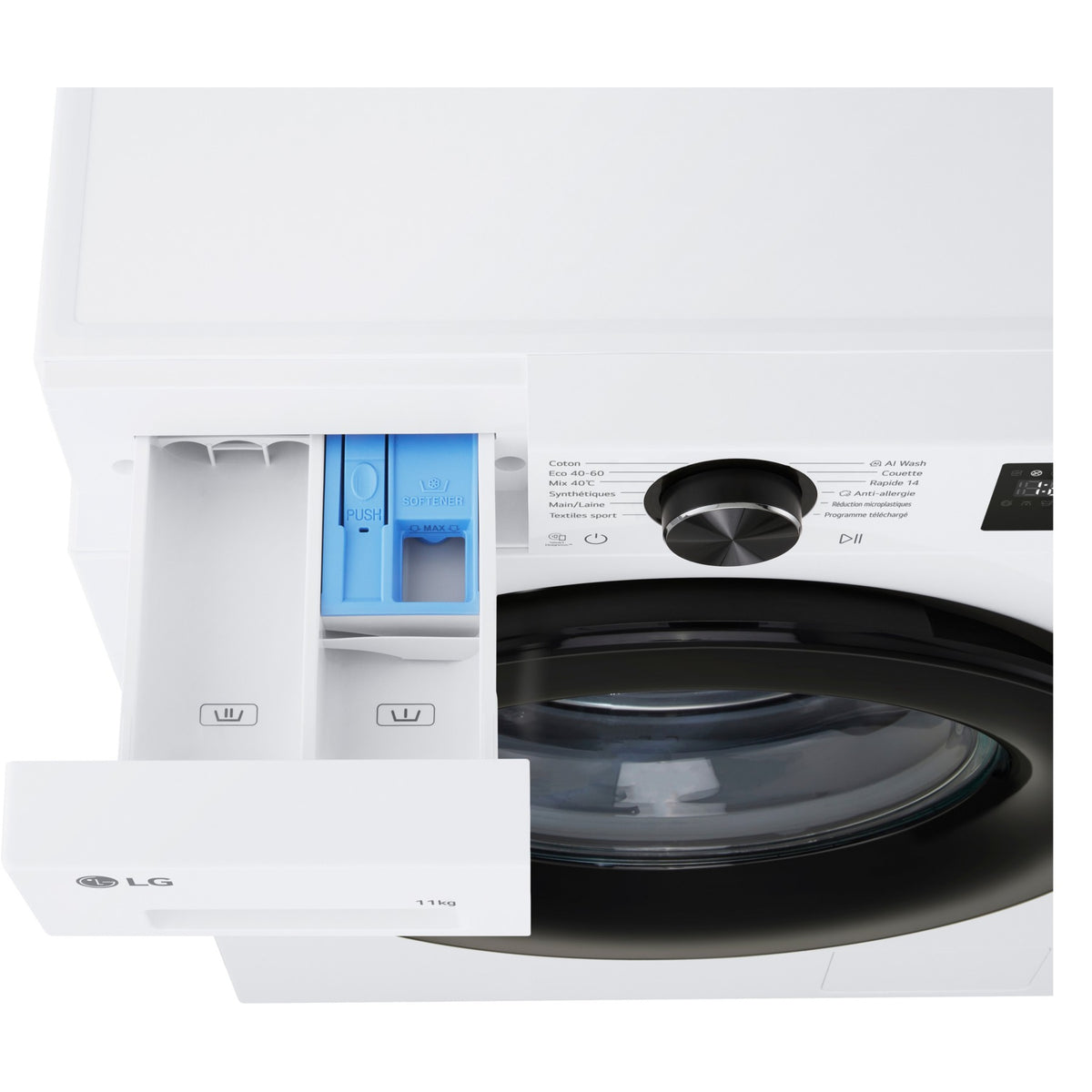 Lave linge hublot LG F14XN55BWS - 11 kg - 1400 tr/min - Classe A - Moteur direct drive - Connecté wifi