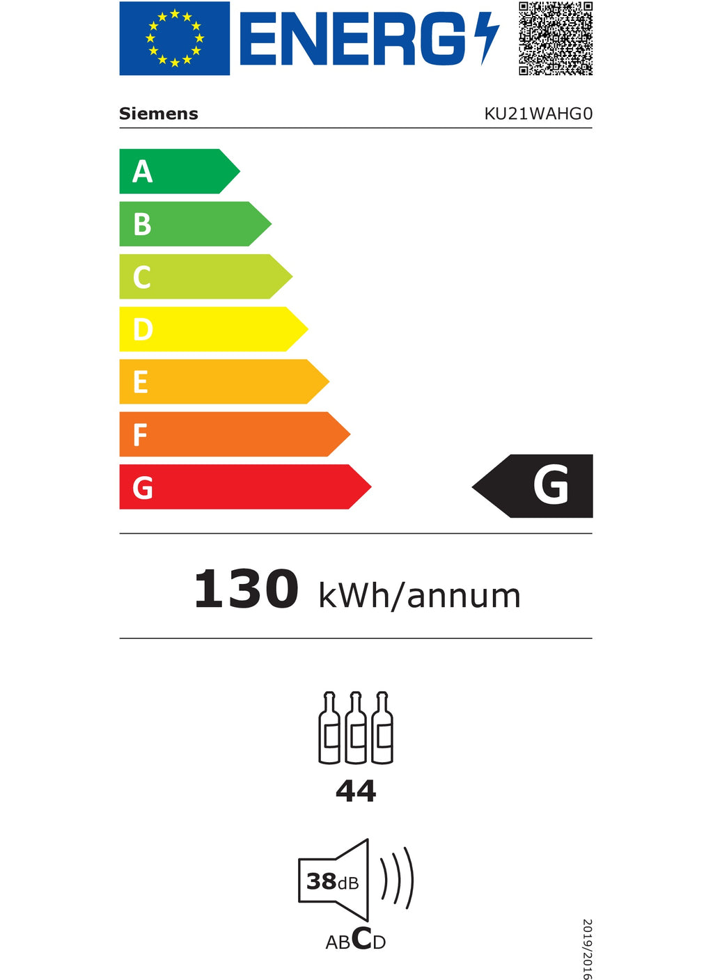 Cave à vin encastrable SIEMENS KU21WAHG0