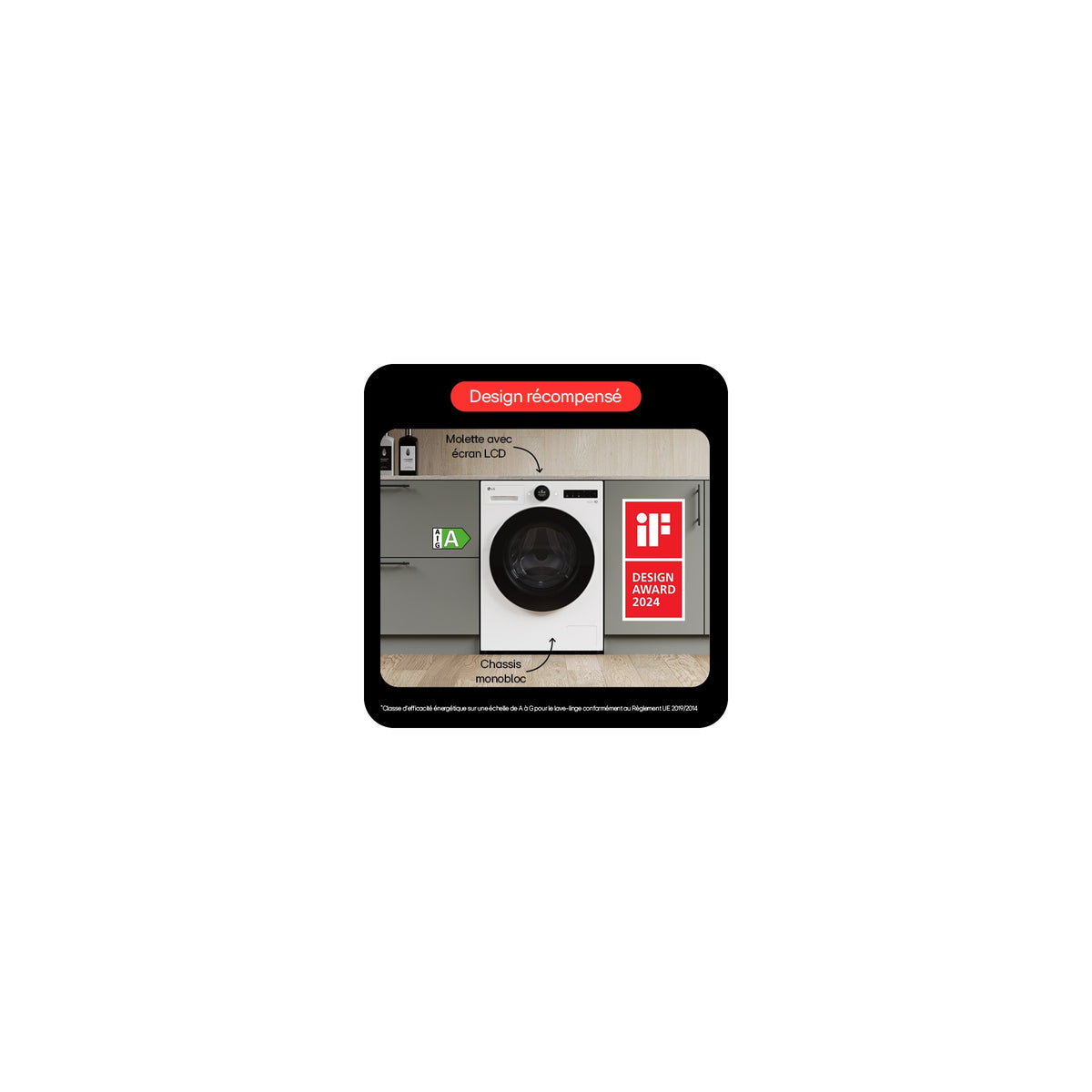 Lave linge hublot LG F34X71WHST - 13 kg - 1400 tr/min - Classe A - Moteur direct drive - Connecté wifi