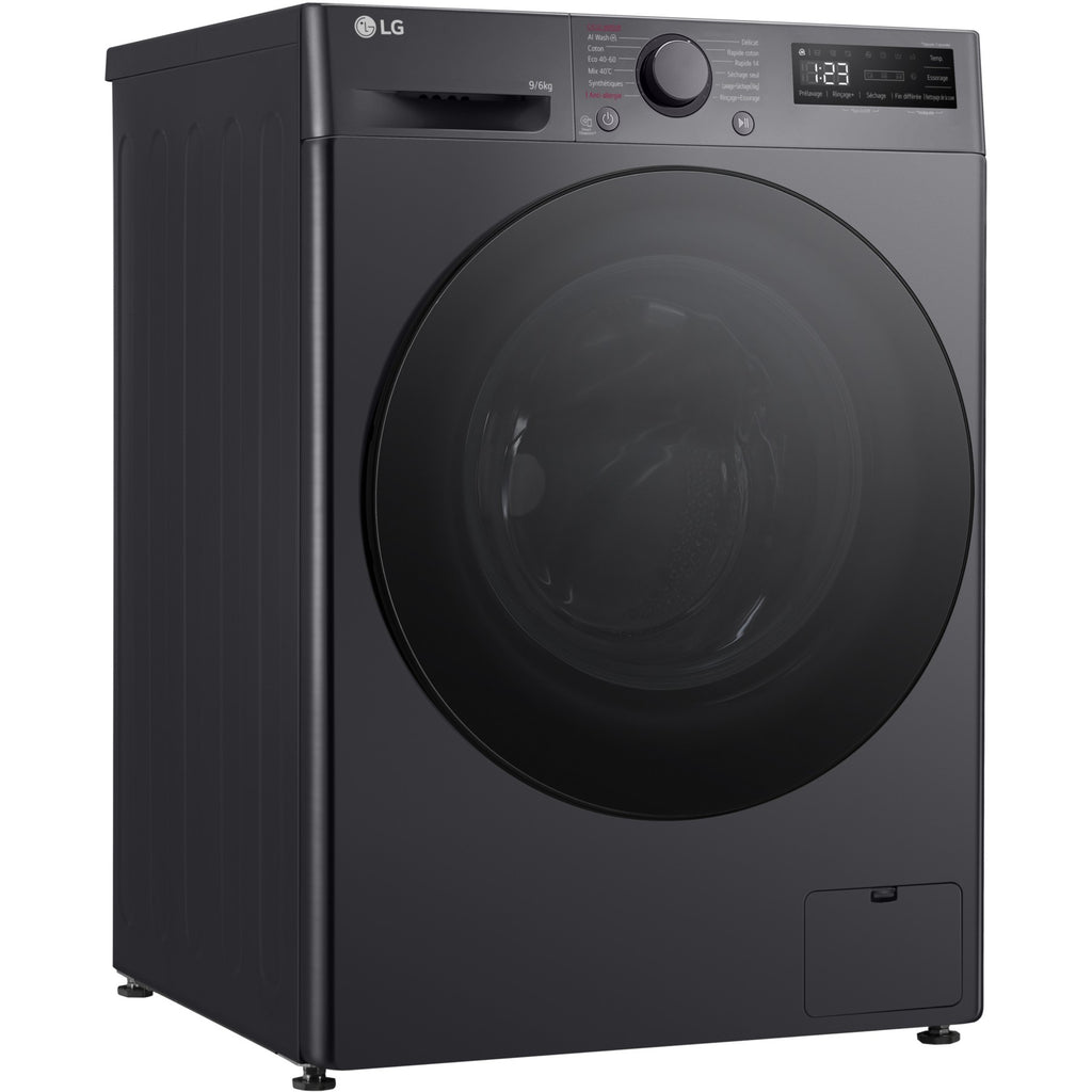 Lave linge séchant hublot LG F964R56MBRS - 9/6 kg - 1400 tr/min - Classe D - Moteur direct drive - Connecté - Noir