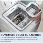 Lave linge top HAIER THASN286TM5P-S - 8 kg - 1200 tr/min - Classe A - Moteur induction - Connecté