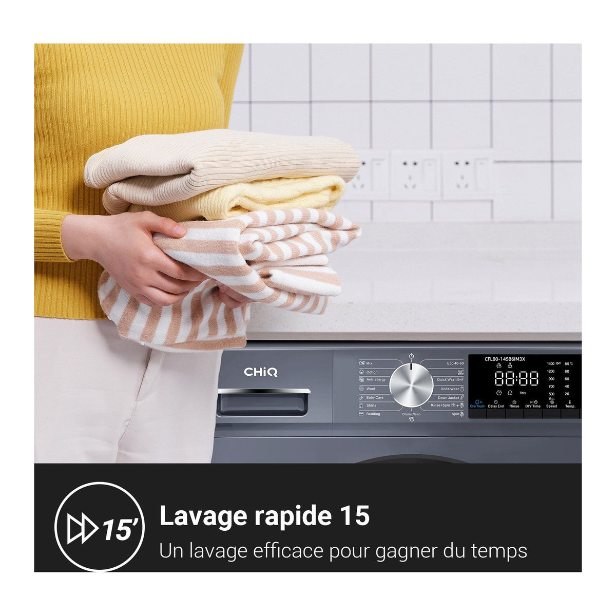 Lave linge hublot CHIQ CFL80-14586IM3XA