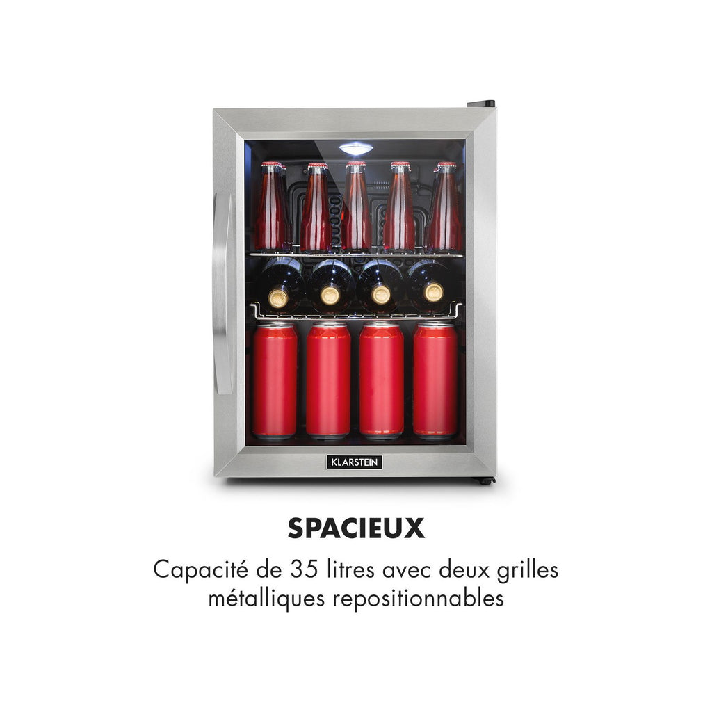 Mini réfrigérateur KLARSTEIN Beersafe M 33 litres - Argent
