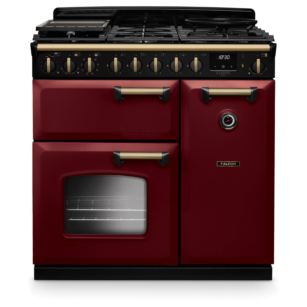 Piano de cuisson gaz FALCON NGC TAB GAZ 90 CM BORDEAUX LAITON ANTIQU