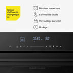 Four encastrable KLARSTEIN Velaire CEE A+ 3160W 60 cm Noir