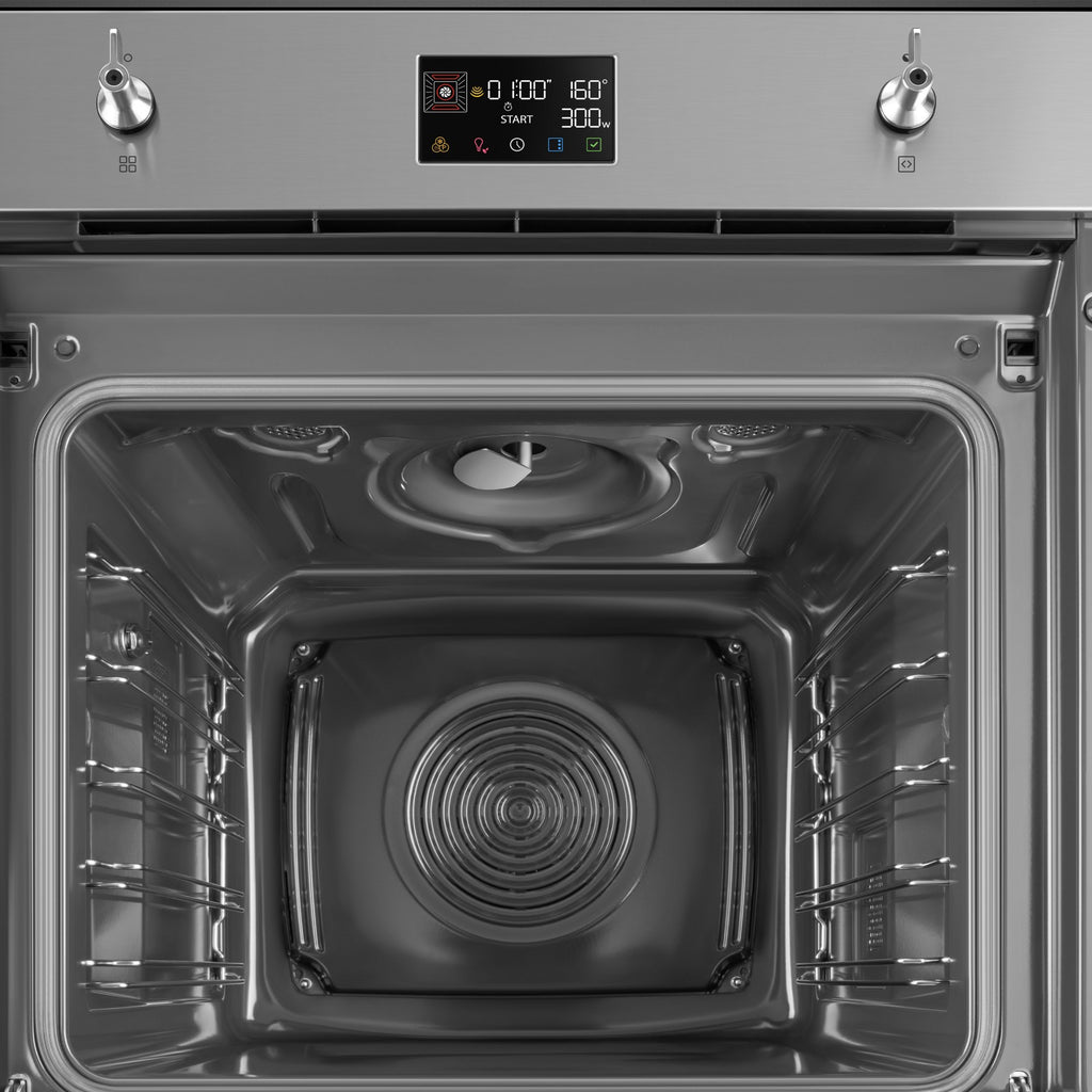 Four micro onde combiné SMEG SO6302M2X - Combiné micro-ondes - Hydrolyse - Porte froide - Rails télescopiques