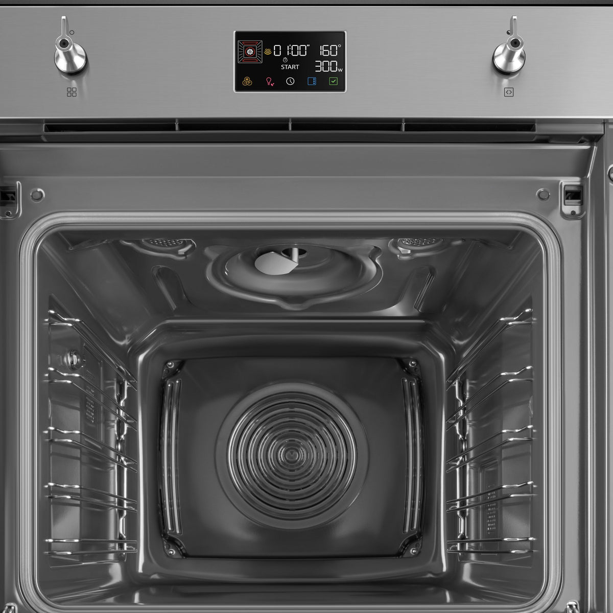 Four micro onde combiné SMEG SO6302M2X - Combiné micro-ondes - Hydrolyse - Porte froide - Rails télescopiques
