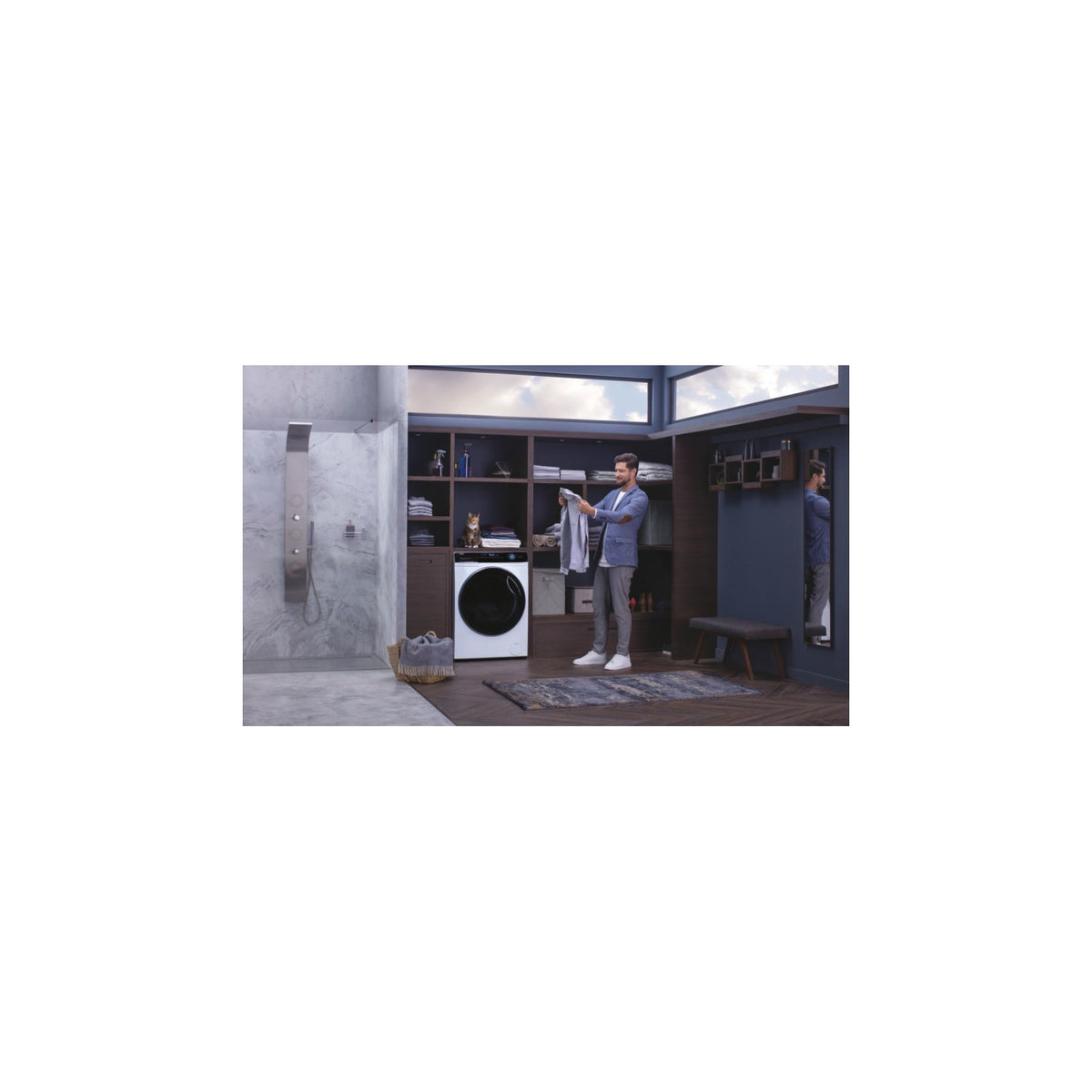 Lave linge hublot HAIER HW150-BP14986EU1 - 15 kg - 1400 tr/min - Classe A - Moteur induction