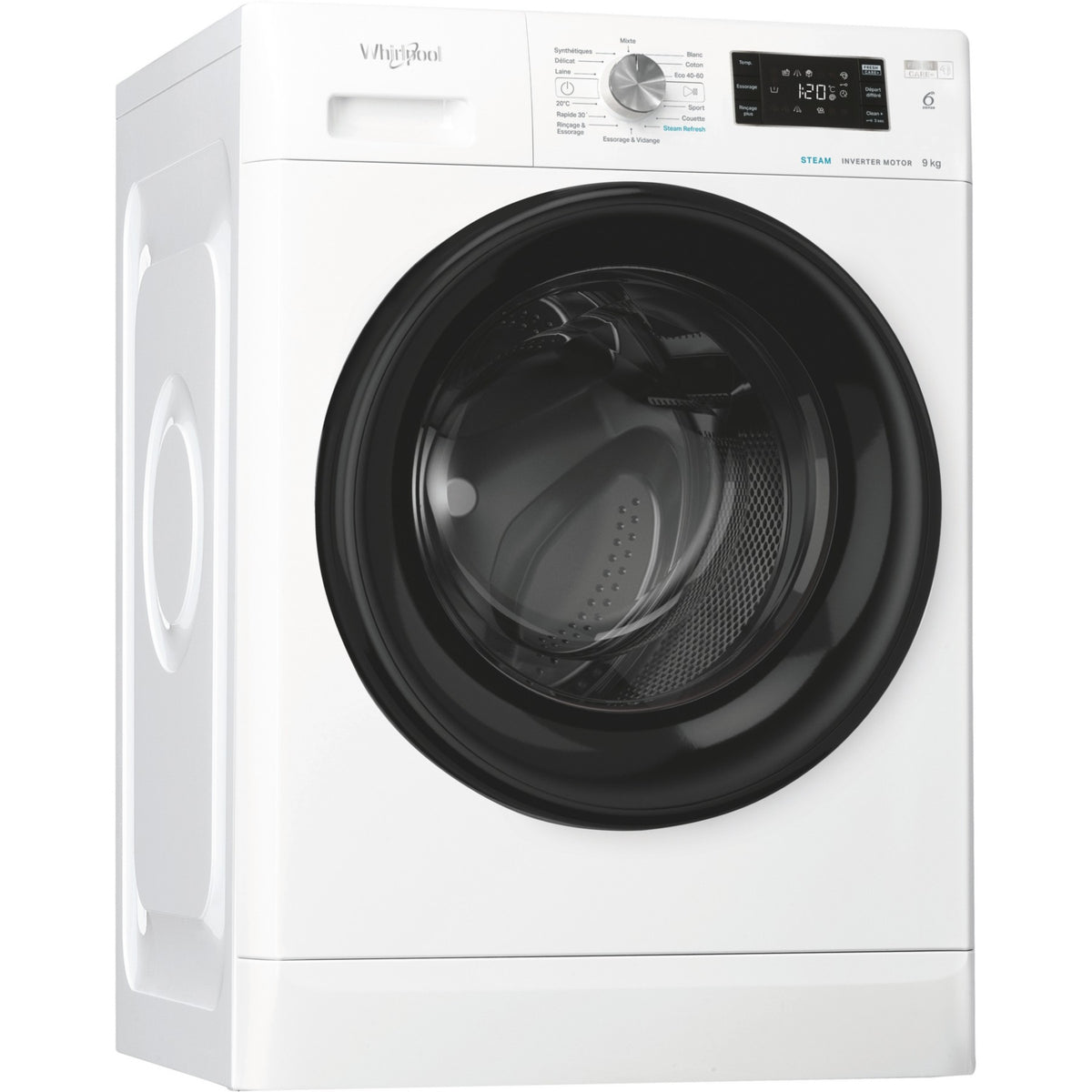 Lave linge hublot WHIRLPOOL FFBP9489BVFR - 9 kg - 1400 tr/min - Classe A - Moteur induction