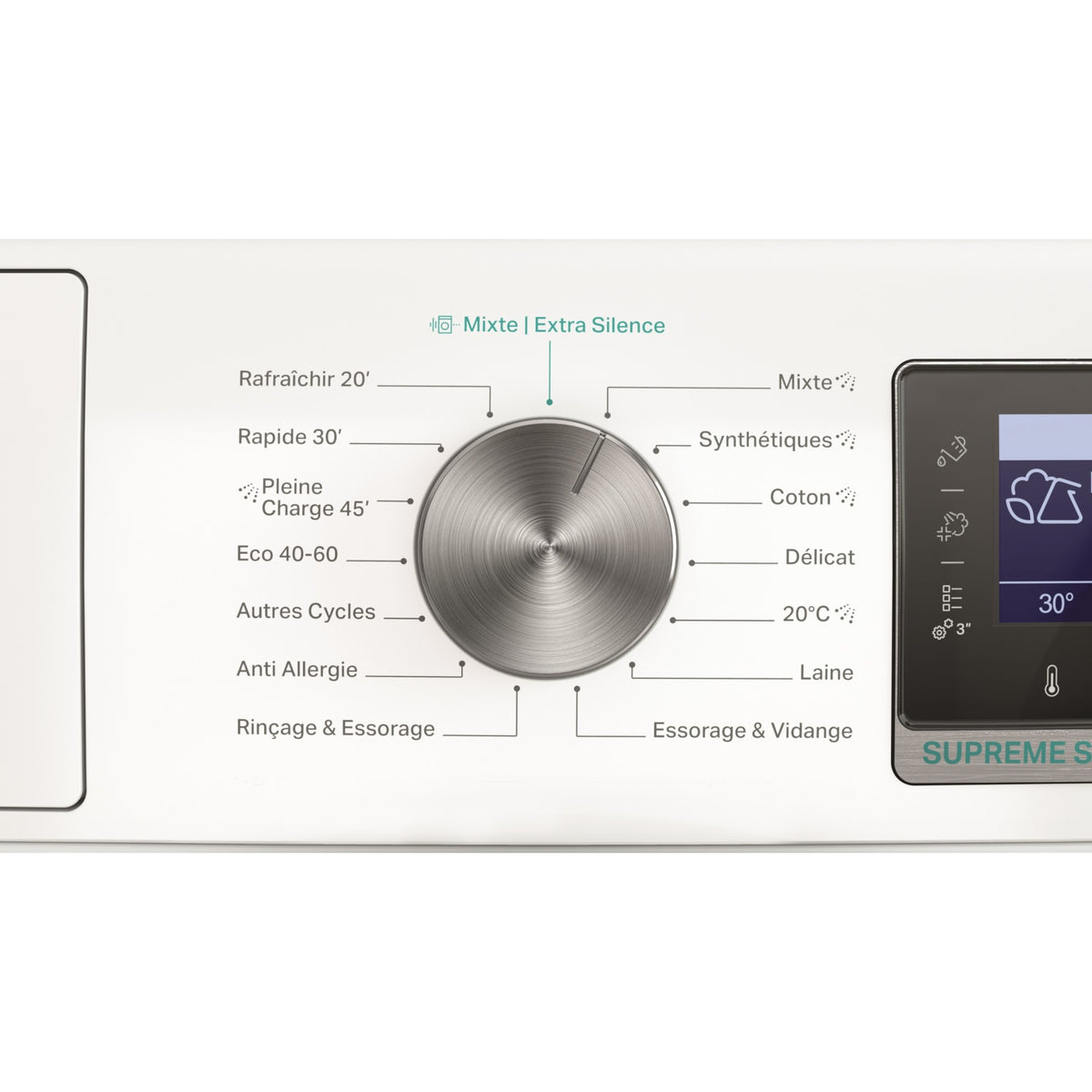Lave linge hublot WHIRLPOOL W8X89ADSILENCEFR - 8 kg - 1400 tr/min - Classe A - Moteur induction direct drive - Autodosage