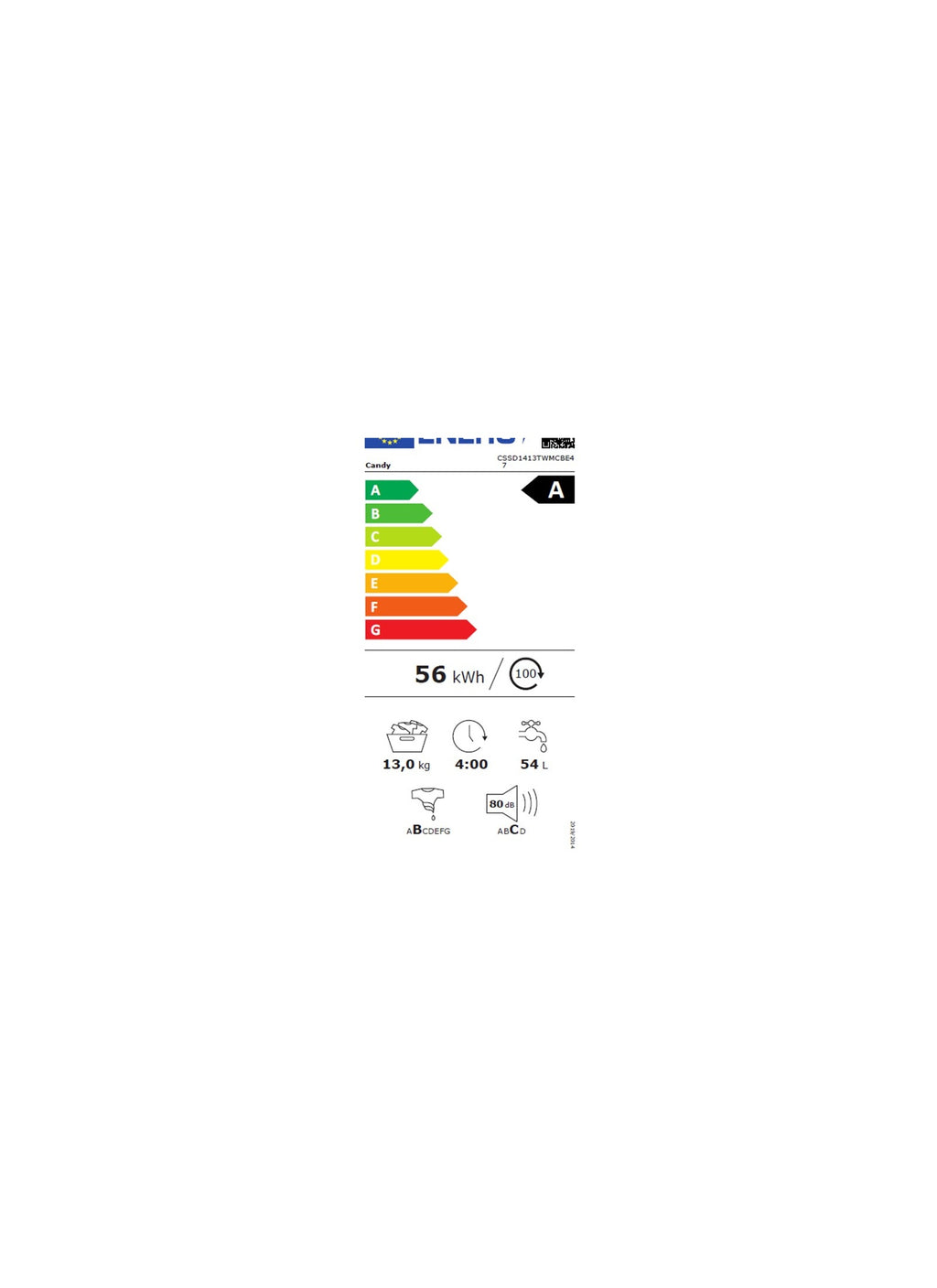 Lave linge hublot CANDY CSSD1413TWMCBE47 Smart Reconditionné
