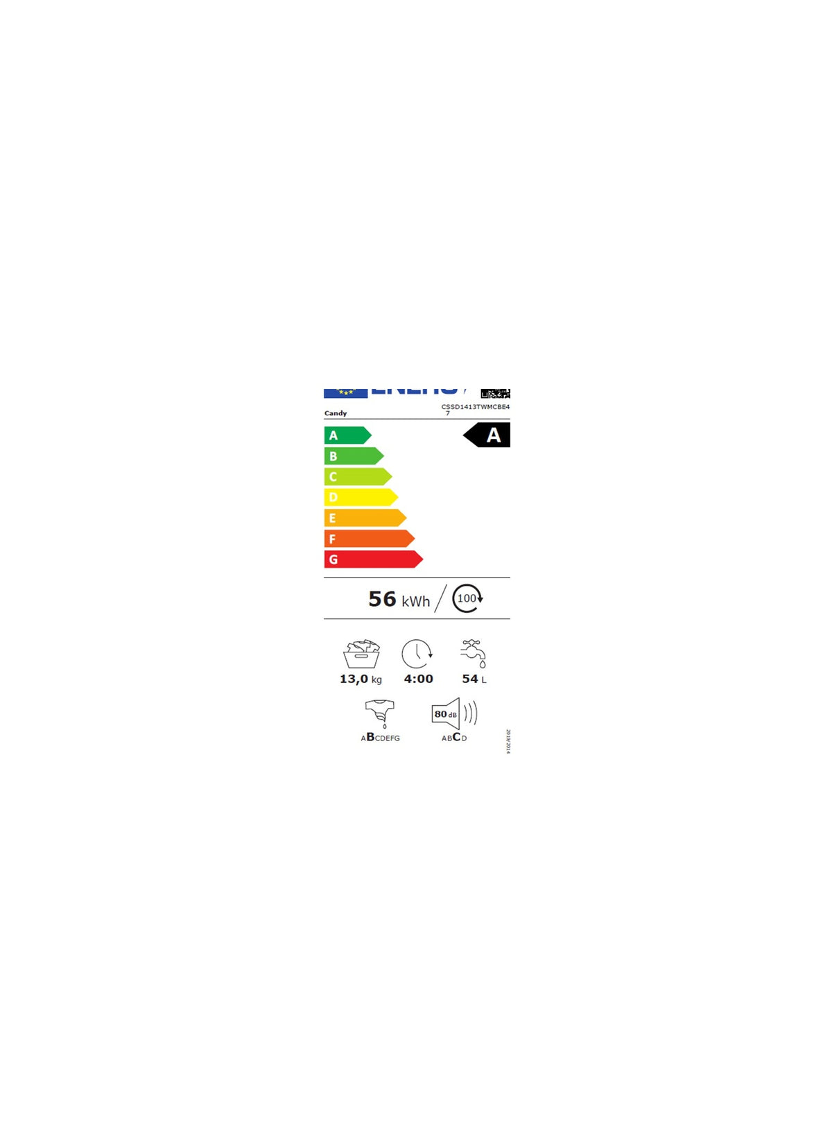 Lave linge hublot CANDY CSSD1413TWMCBE47 Smart Reconditionné