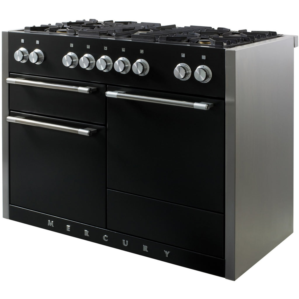 Piano de cuisson gaz FALCON Semi Pro MERCURY 120 NOIR MAT INOX POLI