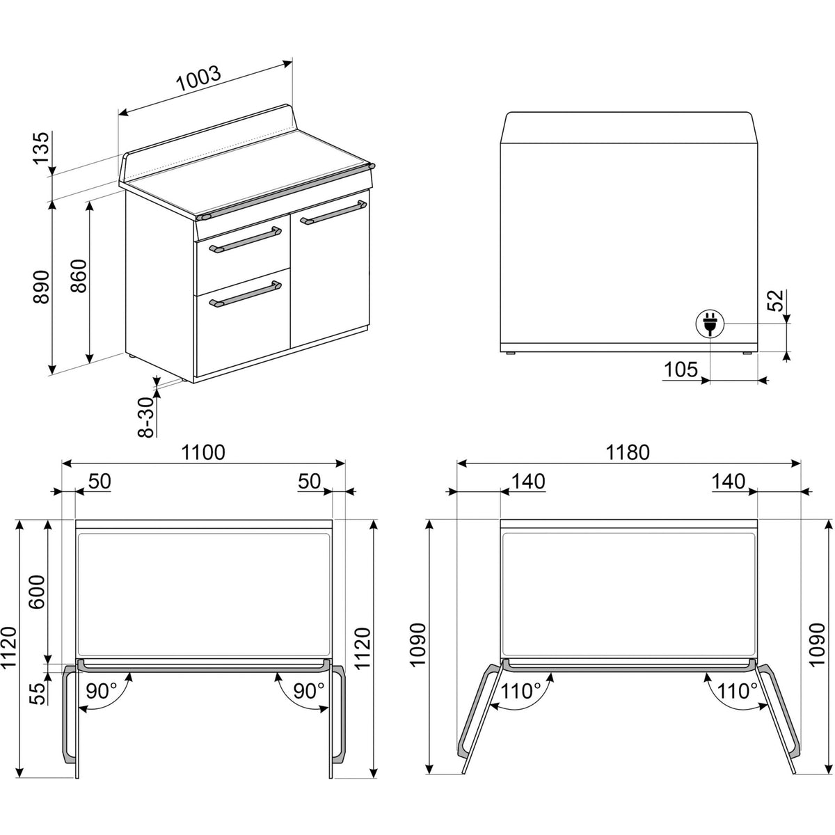 Piano de cuisson induction SMEG TR103IGR2