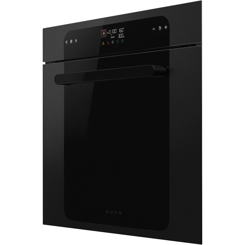 Four micro onde combiné SMEG SO6202M2B - Combiné micro-ondes - Hydrolyse - Porte froide - Rails télescopiques