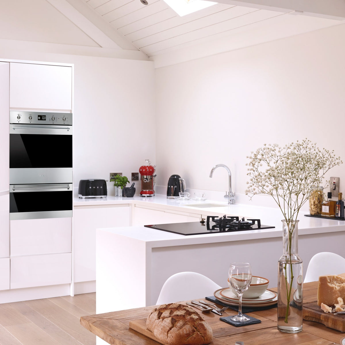 Four encastrable SMEG DOSP6390X - Pyrolyse - Double cavité - Porte froide - Rails télescopiques