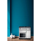Piano de cuisson gaz FALCON NEXUS 90 BLANC CHROME SATINÉ