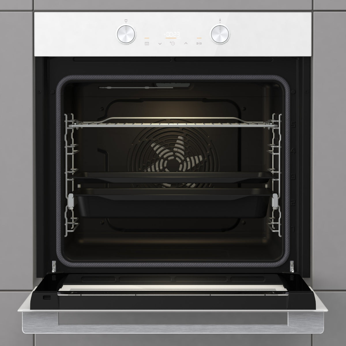 Four encastrable GORENJE BPS6737E06PWG - Pyrolyse - Chaleur pulsée - Porte froide - Rails télescopiques
