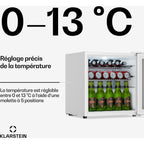 Mini réfrigérateur KLARSTEIN Beersafe porte vitrée 44x48cm LED Argent