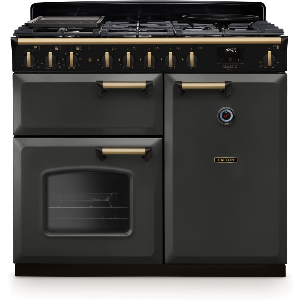 Piano de cuisson gaz FALCON NGC TAB GAZ 100 CM ARDOISE LAITON ANTIQU
