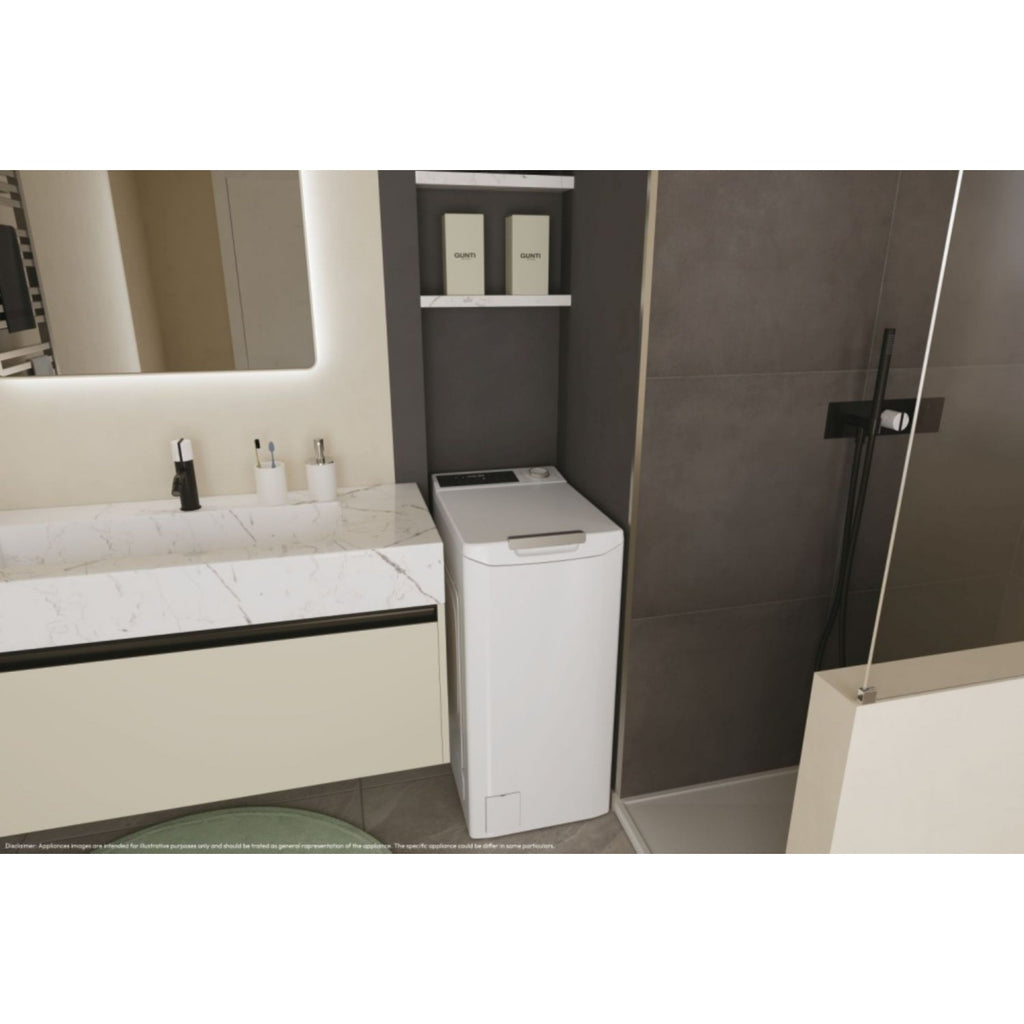 Lave linge top CANDY TCA474TM5-S - 7 kg - 1400 tr/min - Classe A - Moteur induction - Connecté