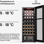 Cave à vin de service KLARSTEIN Bovella 36 Duo+ 36 bouteilles
