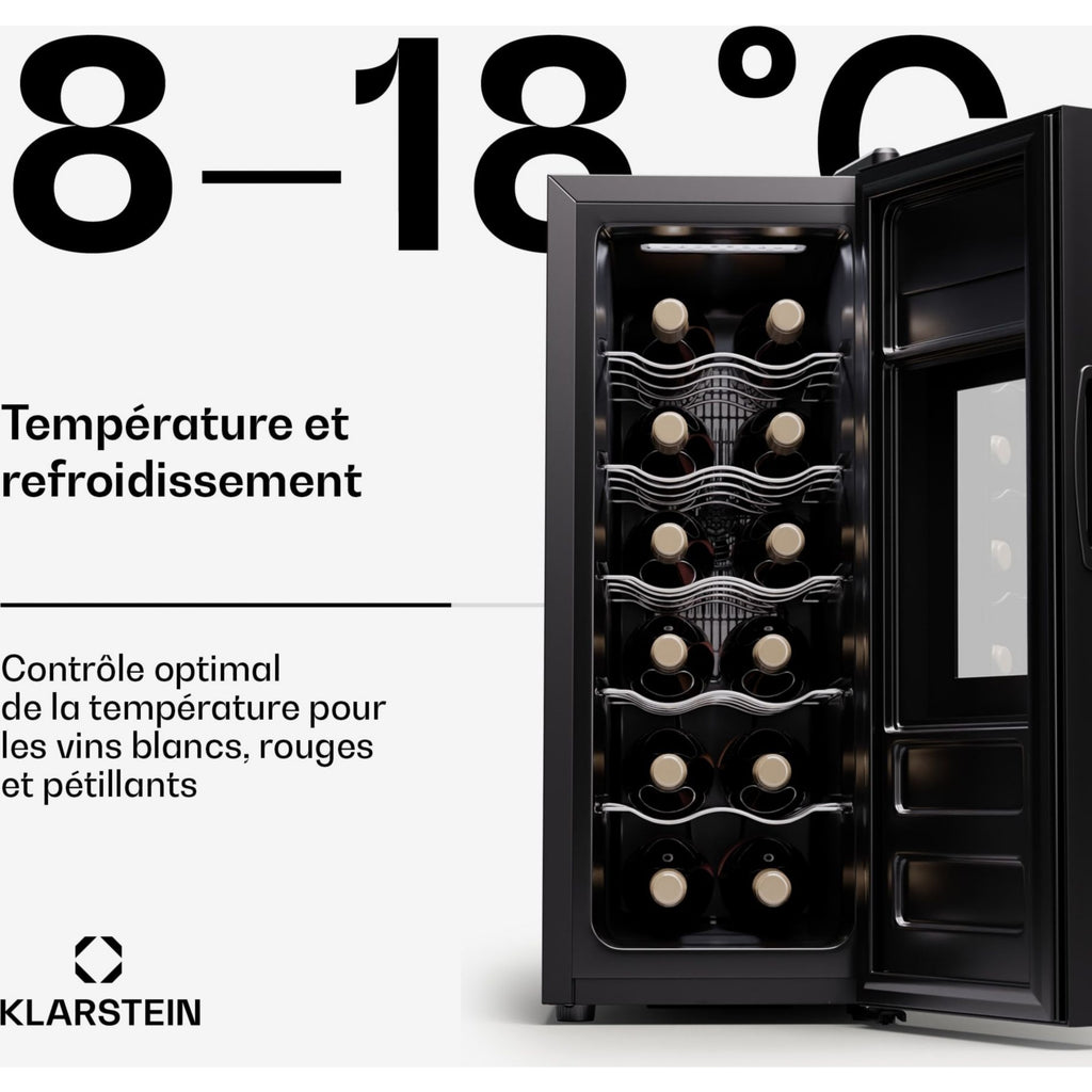 Cave à vin de service KLARSTEIN Silent Vino 12 Slim 12 bouteilles