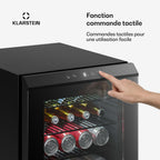 Mini réfrigérateur KLARSTEIN Bevora 65cm 62L Frigo Porte Vitrée Noir