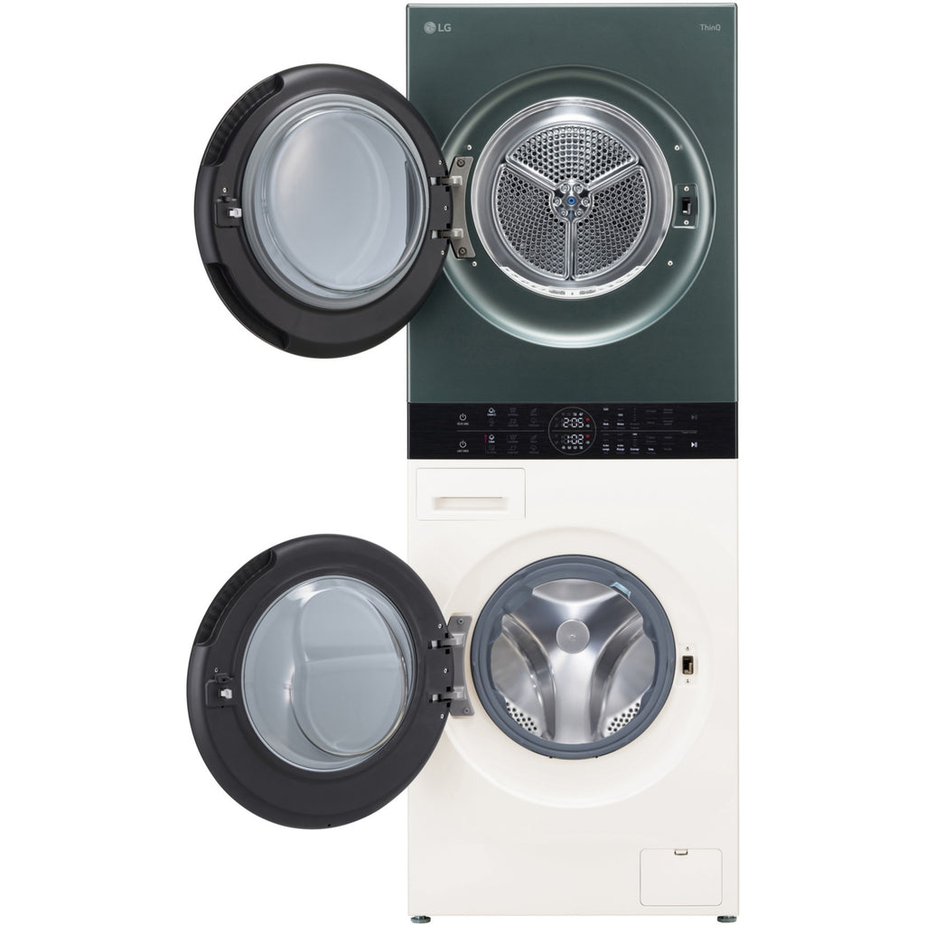 Lave linge séchant hublot LG F214WT8GRBE - 12/10 kg - 1400 tr/min - Moteur direct drive - TurboWash - Vapeur - Connecté