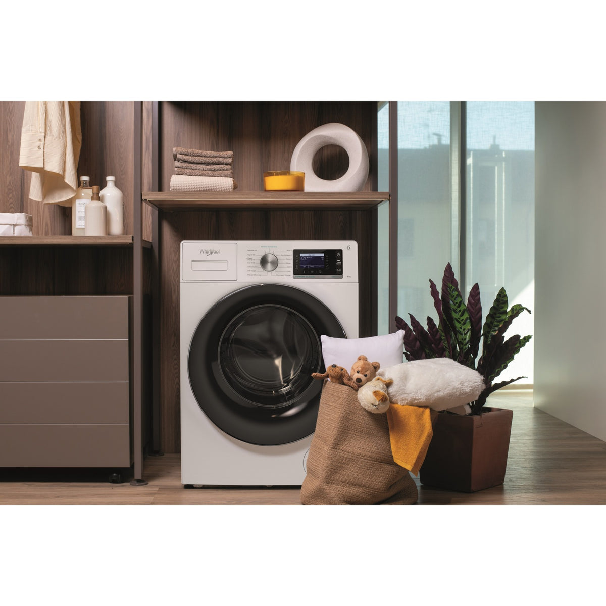 Lave linge hublot WHIRLPOOL W7X89BSILENCEFR - 8 kg - 1400 tr/min - Classe A - Moteur induction direct drive