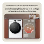 Lave linge séchant hublot LG F164HP2WST - 11/6 kg - 1400 tr/min - Classe A - Moteur direct drive - Connecté