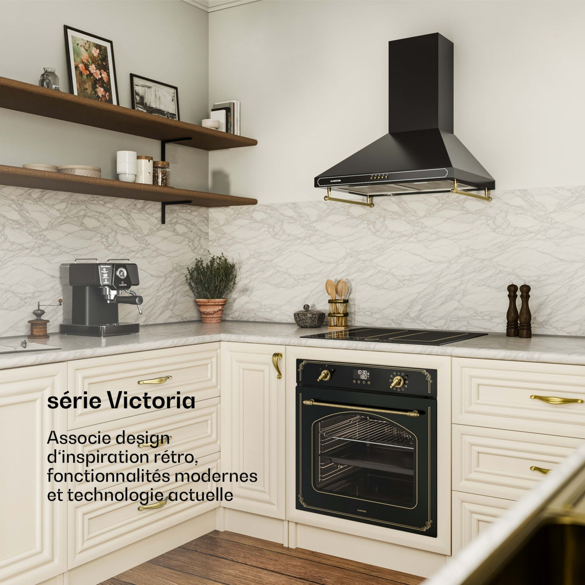 Four encastrable KLARSTEIN 60 cm pyrolyse 3150W 76L Noir Victoria