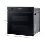 Four encastrable SAMSUNG NV7B45502AK - Pyrolyse - Chaleur tournante pulsée - Double cavité - Porte froide