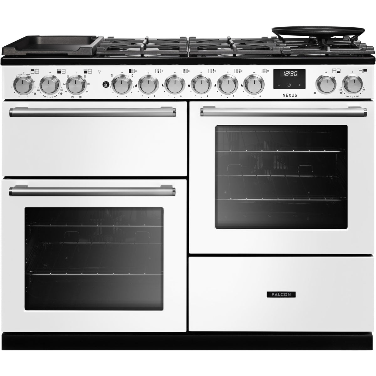 Piano de cuisson mixte FALCON NEXUS NGC OC TAB GAZ 110 CM BLANC CHROM