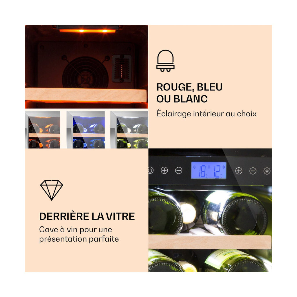 Cave à vin de service KLARSTEIN Vinovilla Duo encastrable 17 bouteilles