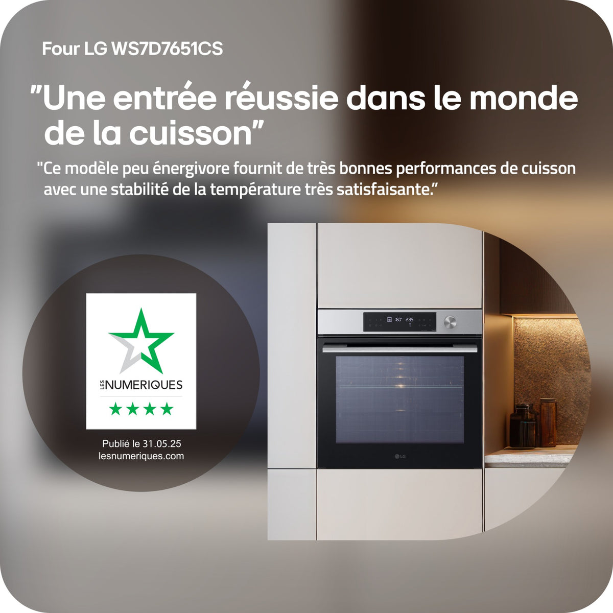 Four encastrable LG WS7D7651CS - Pyrolyse - Hydrolyse - Chaleur pulsée - Porte froide