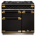 Piano de cuisson gaz FALCON ELISE LUXE TAB GAZ 90 CMNOIR LAITON