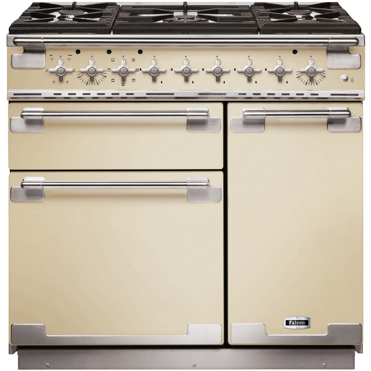 Piano de cuisson gaz FALCON ELISE 90 CREME NICKEL BROSSÉ