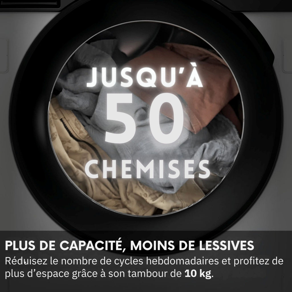 Lave linge hublot encastrable HAIER HWB100-B14858U-S - 10 kg - 1400 tr/min - Classe A - Moteur induction - Connecté