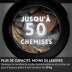 Lave linge hublot encastrable HAIER HWB100-B14858U-S - 10 kg - 1400 tr/min - Classe A - Moteur induction - Connecté